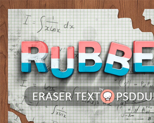Eraser Photoshop Text Effect - psddude