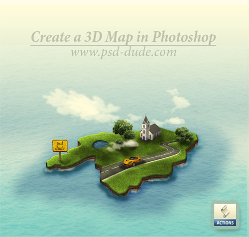 3D Adobe Photoshop Tutorial by PSDDude
