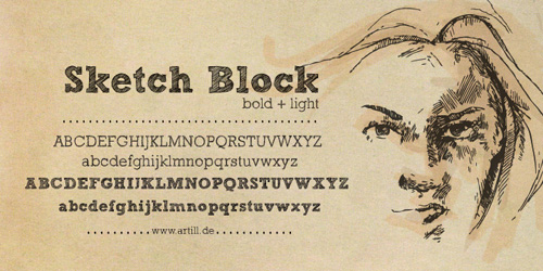 Sketch Block by artill.de via dafont.com