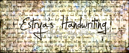 Estrya's Handwriting by Jellyka Nerevan via dafont.com