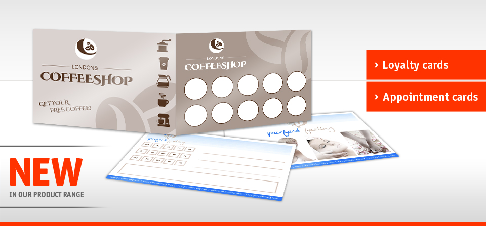 New:  Loyalty cards and Appointment cards