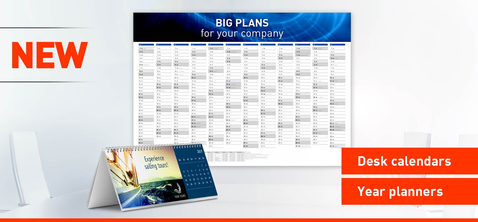 Desk calendars and Year planners