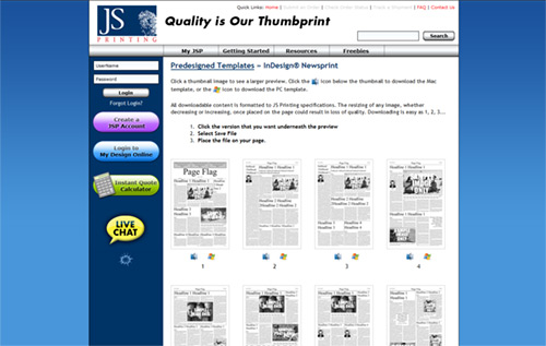 Predesigned Templates » InDesign® Newsprint - jsprinting.com