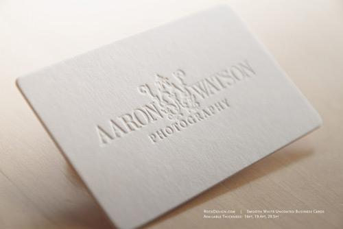 Smooth White Uncoated Business Cards - rockdesign