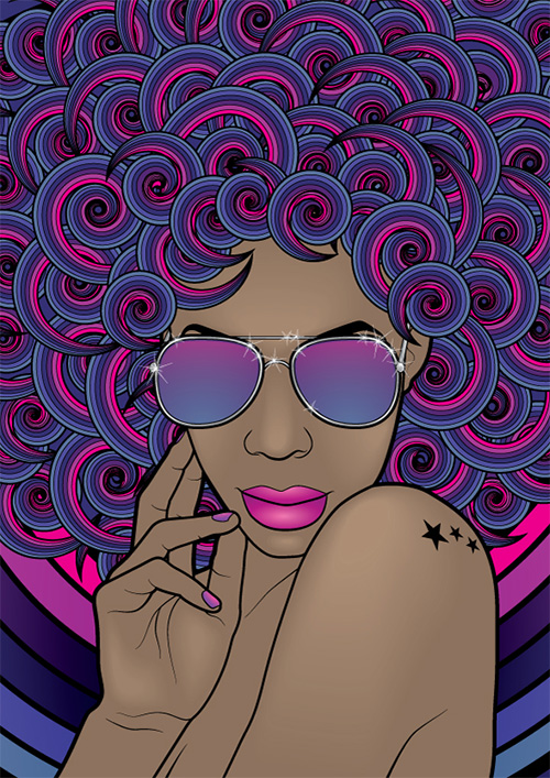 Create a Psychedelic, Funky Line Art Portrait - Sharon Milne