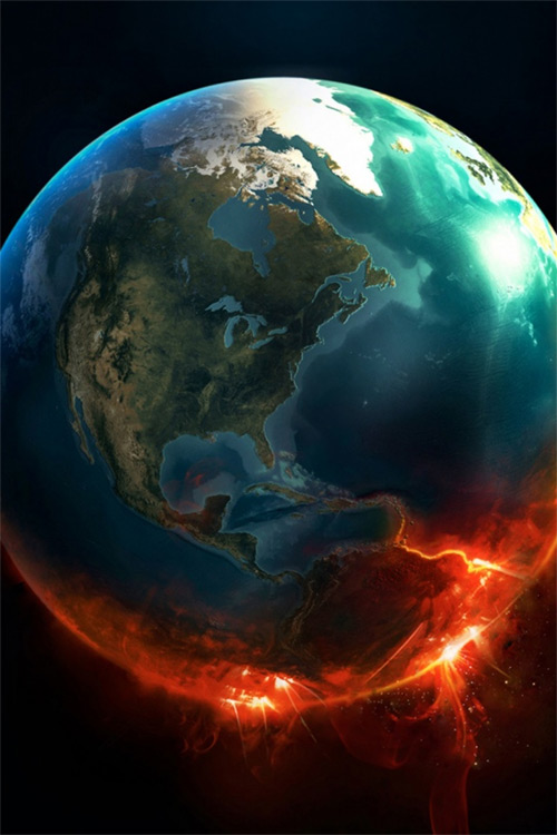 Fire Earth nowing Mobile Wallpaper - MobilesWall.com