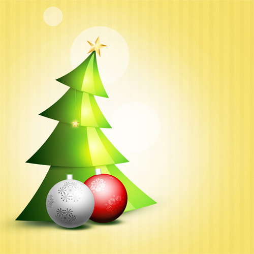 How to Create Colorful Christmas Background with Christmas Tree and Glossy Balls in Adobe Photoshop CS6 - adobetutorialz.com