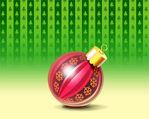 How to create elegant Christmas postcard with ornamented ball in Photoshop CS5 - adobetutorialz.com