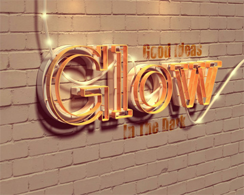 Create a Glowing 3D Text Effect With Filter Forge and Photoshop - Rose