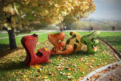 Create an Autumn-Themed 3D Text Effect With Photoshop CS6 Extended - Ekaterina Chepikova