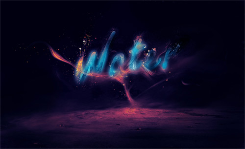 Create a Glowing Liquid Text with Water Splash Effect in Photoshop - psdvault.com