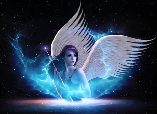 Create a Fantasy Space-Age Light Angel Scene - Komposition