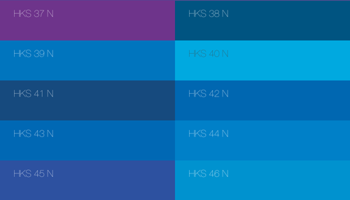 Ausschnitt aus dem Blau/Violett-Spektrum (HKS)