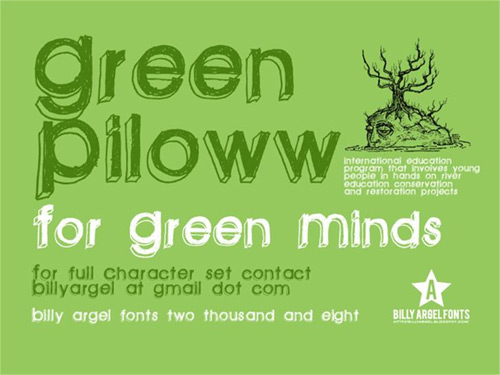 green piloww font - Billy Argel