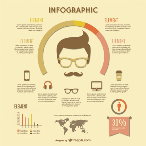 Infographic retro hipster - freepik.com