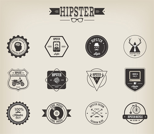 Freebie: 32 Hipster Badges (AI, EPS, PNG) - Eezy Inc.