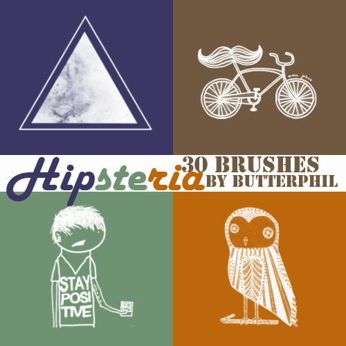 Hipsteria 30 brushes - Butterphil via deviantart.com